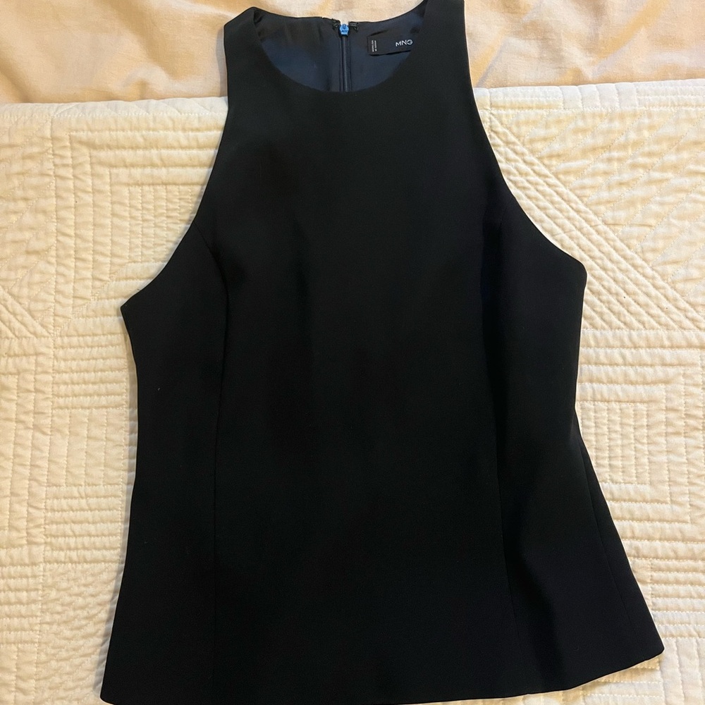 Mango Black Sleeveless Top